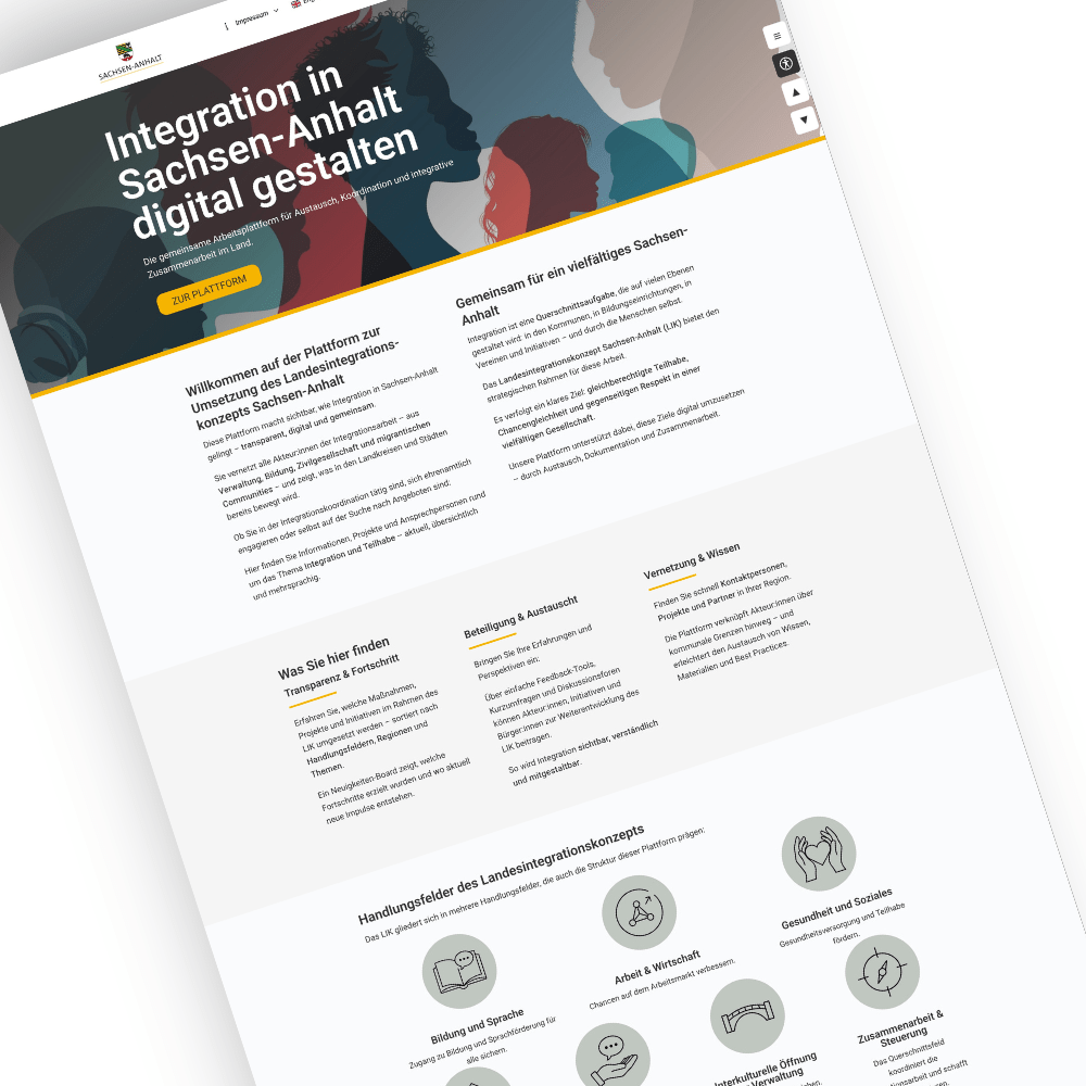 5 Sicht auf eine moderne Website von Oil & Vinegar mit verschiedenen Bereichen, darunter Produkte, Rezepte und Informationen über das Geschäft, auf hellem Hintergrund.